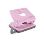 Rapesco 1358 2-Hole Metal Punch, 25 Sheet Capacity, Candy Pink