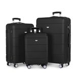 LUGG Travel Suitcase Set - Jetset 3-Piece Hard Shell Luggage, 20" 25" 28" Strong & Lightweight with Secure TSA Lock, Smooth 360° Wheels, Internal Pockets - Airline Approved