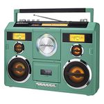 Sound Station Portable Stereo with Bluetooth/CD/AM-FM Radio/Cassette Recorder (Teal)