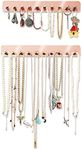 Boxy Concepts Jewelry Organizer - 2 Pack Rose Gold Premium Adhesive Holder | Hanging Necklace & Key Rack with 10 Hooks for Necklaces, Earrings, Bracelets, and Keys Easy-Install 10.5"x1.5"