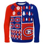 Forever Collectibles Montreal Canadiens Busy Block Ugly Sweater, Red, Extra Large