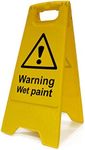 Warning Wet Paint Floor Sign, Pack of 2 Heavy Duty A Boards, Double Sided Message, Lightweight & Easily Transportable