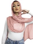 Txameru Women's Hijab Viscose Hijab for Women Muslim Cotton Hijab Fashion Hijab Scarf, Pink, standard