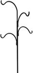 BestNest Erva Wrought Iron Four Arm Shepherd Hook, Black, 92”H