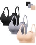 HBselect 3 Pack Nursing Bras for Breastfeeding Comfort Seamless Jelly Pregnancy Maternity Bra Wireless Sleep Bralettes