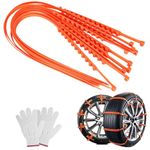 Reusable Anti-Skid Snow Tire Chains,Car Snow Chains Truck Tires, Universal Adjustable Zip-tie Emergency Portable Snow Tire Chains (30PCS)