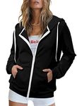 onlypuff Women Zip Up Hooded Sweatshirt Colorblock Hoodies Long Sleeve with Pocket