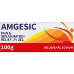 Amgesic Pain Relief 1% Gel 100g– Relief Diclofenac Gel – Anti-Inflammatory Gel for Back Pain Relief, Muscle Aches, Stiff Joints and Swelling