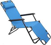 VYATISANT SALES Portable Lounge Chair Folding Camping Chair, Reclining with Pillow for Indoor/Outdoor/Deck/Yard Beach/Pool Metal Aluminium Adjustable Recliner Zero Gravity Chairs, Lawn Recliner (Multi Color,Pack Of 1).