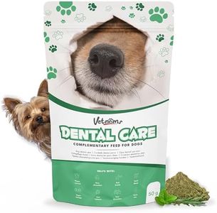 Vetnoms Algas para Sarro Perros - Mal Aliento Perros en Polvo para Pienso para Perros. Actua por la Saliva. No Necesita Cepillado ni Pasta de Dientes para Perros.