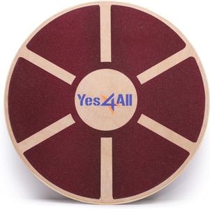 Yes4All B62R Planche d'équilibre en bois – Exercice d'équilibre et de stabilité 40 cm de diamètre
