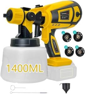 New Upgraded Edition,Cordless Paint Sprayer Compatible with DEWALT 18V Battery, Fence Paint Sprayers with 4 Nozzles & 1400ml Detachable Tank, HVLP Spray Gun for Home Interior and Exterior(No battery)