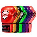 RingMaster Sports Kids Boxing Gloves Carbon Leather Training Sparring Punch Bag Mitt (Red, 8 oz)