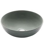 KRAUS Viva™ Round Gray Porcelain Ceramic Vessel Bathroom Sink, 16 1/2 in. D x 5 1/2 in. H, KCV-200GGR