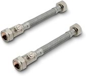 Flexible Hose with Isolation Vancoco Short 15mm x 1/2inch Flexi with Isolation 150mm Long Reeds Pipe Tap Connector Hose