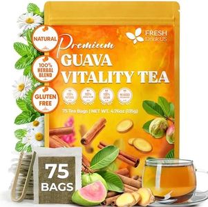 FreshDrinkUS, Herbal Tea | 30 Tea Bags | Caffeine-Free Herbal Blend (75 Bags Guava Vitality Tea)