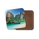 1 x Thai Beach Coaster - Thailand Travel Holiday Asia Boat Sea Fun #13076