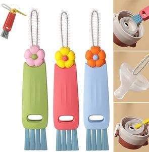 3 in 1 Cup Lid Cleaning Brush, 2025 Multifunctional Crevice Cleaning Brush for Bottle Gap Tight Spaces Cup, Cup Lid Gap Cleaning Brushes Set for All Kinds of Cups and Bottles (3Pcs)