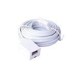 BT Telephone Extension Cable 5M, White BT Male to Female Extension Cable 6-Pin Straight Through Telephone Extension Cable for BT UK Landline Phone Cord Home & Office Fax Modem Extender 6 Wire (5M)