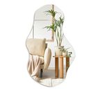 Perfnique Irregular Wall Mirror Asymmetrical Mirror, 28''x17'' Decorative Modern Mirror for Bathroom Bedroom Living Room Entryway, Cloud Frameless Mirror, Wall Mounted Mirror (28''x17'', Cloud)