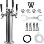 LUCKEG Four Tap Beer Dispenser Tower Brand 3 inch Beer Kegerator Beer Tower with 4 Beer Faucet for Home Brewing Beer Kegging