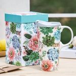 Topadorn Coffee Cup and Ceramic Travel Mug with Box Latte Mug Coffee Mug, 17oz.