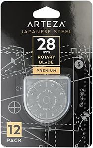 Arteza Rotary Cutter Blades, Pack of 12, 28-mm Blades for Fabric Cutter Wheel, Craft Supplies for Cutting Fabric, Paper, Vinyl, and Leather