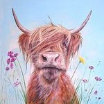 YEESAM ART Pre Printed Cross Stitch Kits for Adults Beginners, Rose Flowers in Vase 11CT Stamped 36X46cm Embroidery Kit Wall Art Home Decor（11ct Printed） (Highland Cow)