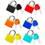 JIANHY 6 Pieces Suitcase Padlocks Coloured Padlocks with Keys Coated Brass Safe Locks Small Padlock Mini Brass Padlock Set for Toolbox Lock Suitcase Lock