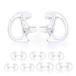 Zeadio Radio Replacement Earmold Earpiece, Soft Silicone Earmould Earbud Earplug for Walkie Talkie Acoustic Earpiece Headset, Two-Way Radio Coil Tube Audio Kits - Clear [8-Pair]