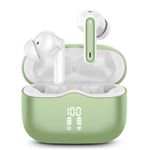 Wireless Earbuds, Wireless Headphones Bluetooth 5.3 Earphones, 2023 Bluetooth Headphones with 13mm Drivers, IP7 Waterproof Ear buds Wireless Earbuds, 36H Playtime, LED Display, Ultra Light, Green