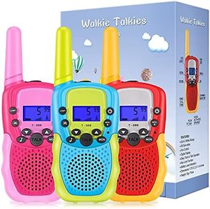 Selieve 3 Pack Walkie Talkies for Kids, 22 Channels 2 Way Radio Toy with Backlit LCD Flashlight, 3 Miles Range for Outside Adventures, Camping, Hiking, STEM Toys for 3-12 Years Old Boys or Girls