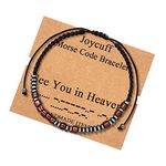 Sympathy Gifts Memorial Bracelets for Women Teen Girls Sympathy Gifts for Loss of Loved One Mom Dad Grandma Grandpa Trendy Silk Wrap Bracelet Remembrance Bracelet Morse Code Bracelets See You in Heaven