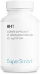 Supersmart - BHT 300 mg Per Day - Butylated Hydroxytoluene - Powerful Antioxidant & Immune Support - Anti Aging Supplement | Non-GMO & Gluten Free - 90 Vegetarian Capsules