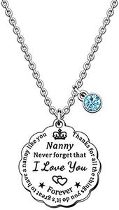 SMARGO Charm Nanny Necklace Gifts Nana Grandma Birthday Christmas Jewellery Presents From Grandchildren Grandson Granddaughter Thanks For All The Things You Do It's Great To Have A Nanny Like You, Stainless Steel