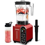 CRANDDI Professional Countertop Blender for kitchen,1800W, 9 Speeds, 52oz Jar for Shakes and Smoothies, High-Speed Commercial blender Easy to Clean, K98C, Red