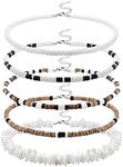 Thunaraz Surfer Necklace for Men Puka Shell Necklace Men Sea Shell Necklace Beach Necklace Pookah Shells Choker Necklace 45cm