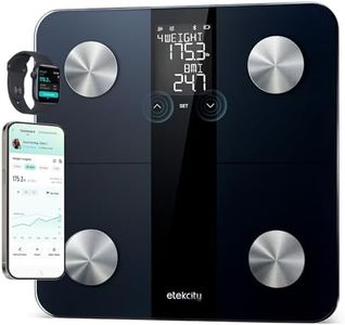 Etekcity Personenwaage Körperfettwaage, Waage Personen mit AC Technologie 180kg/0,05kg, Bluetooth Körperwaage mit APP, Waage mit Körperfett und Muskelmasse, BMI, XL Display digitale Personenwaage