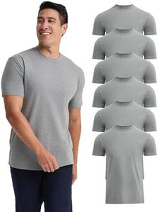 True Classic Mens T-Shirts – Short Sleeve Crew Neck T Shirts for Man, Cotton Blend Plain Novelty Men's T-Shirts, Pack of 6, Gray, 3XL