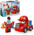 LEGO DUPLO Disney and Pixar’s Cars Mack at The Race Construction Set, Toddler Toy for Boys and Girls, Car Toy for Kids to Learn Through Play, Buildable Red Hauler Truck from The Cars Movie, 10417