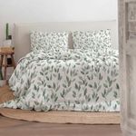 SleepyCat Duvet Cover, 100% Cotton 200TC Percale Combed Yarn, with Corner Ties & Coconut Button Closure, Oeko-TEX & AZO Free, (Double Size, 90x100 inches) Evergreen