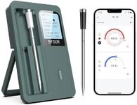 BFOUR Wireless Meat Thermometer with 2 Probes, Bluetooth Meat Thermometer Wireless with LCD Display,Meat Thermometer Digital Wireless for BBQ, Grill, Smoker, Oven, Kitchen Thermometer