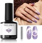 modelones Cat Eye Gel Nail Polish, 15 ML Glitter Purple Gel Polish with Magnet Christmas Sparkle Galaxy Series Winter Nail Gel Polish Soak Off Led Reflective Nail Art Gel Manicure Salon DIY Gifts