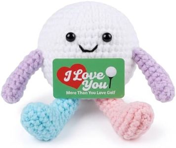 Vkeyinf Funny Positive Crochet Golf, Handmade Cute Knitted Golf Ball Plush with Encouragement Message, Emotional Support Inspirational Ball Gift for Dad Coach Coworker Office or Desk Decor