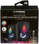 Xtreme Multicolor LED Gaming Speakers, Quality Sound/Unique Color Flow Cycle, Adjustable Volume Control, Works with Desktop/Laptop Computers, Easy DIY Installation with Included Cable