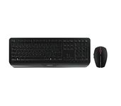 CHERRY GENTIX DESKTOP, Wireless Keyboard & Mouse Set, UK Layout (QWERTY), 2.4 GHz Wireless, Integrated Palm Rest, Symmetrical Design, Black