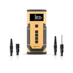 amazon basics 2-in-1 Digital Tyre Inflator|150 PSI Dual-Mode Portable Air Compressor|3x2000 mAh Battery|Copper Winding Motor| LED Light | Auto Shut-off | Multiple Nozzles for Cars, Bikes