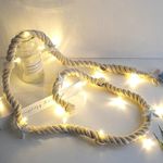 Esoes Hemp Rope String Lights, 1.5M Seashell Conch Beach Theme Nautical Maritime Decoration, Battery Operated String Lights for Birthday Party Home Bedroom Home Xmas Wedding 15 LED