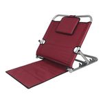 kossto Adjustable Hospital Back Rest for Use on Bed OR Back Support Back Adjustable, Multi Function, 5 Changeable Recline Angles,Foldable & Portable Universal Size (Maroon)