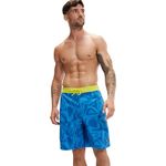 Speedo Men's Standard Swim Trunk Knee Length Boardshort Bondi Printed, 20" Blue Bells